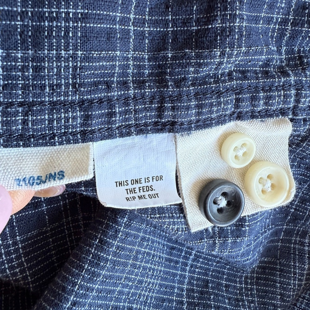 Taylor Stitch Jack Shirt Mens Large 46 Blue Plaid Button Up Organic Cotton Work - Picture 8 of 11